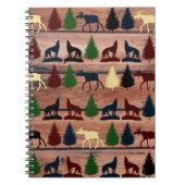 Forest Moose Wolf Wilderness Mountain Cabin Rustic Notitieboek (Voorkant)