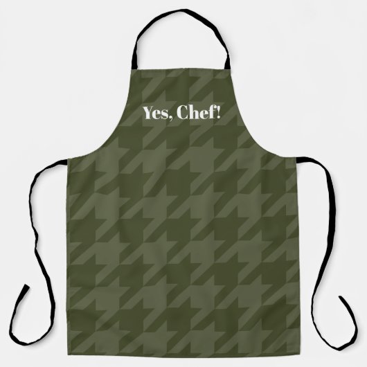Forest Moss Houndstooth Ja Chef! Schort (Voorkant)