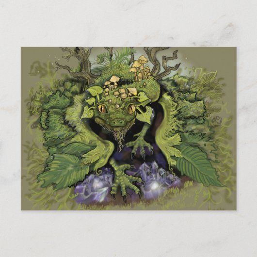 Forest Moss Magic Dragon Briefkaart (Voorkant)