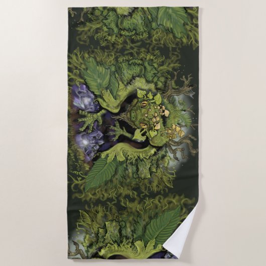 Forest Moss Magic Dragon Strandlaken (Voorkant)