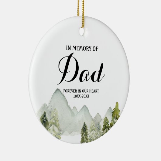 Forest Mountai ter nagedachtenis van pap kerstvers Keramisch Ornament (Rechts)