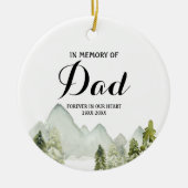 Forest Mountai ter nagedachtenis van pap kerstvers Keramisch Ornament (Voorkant)