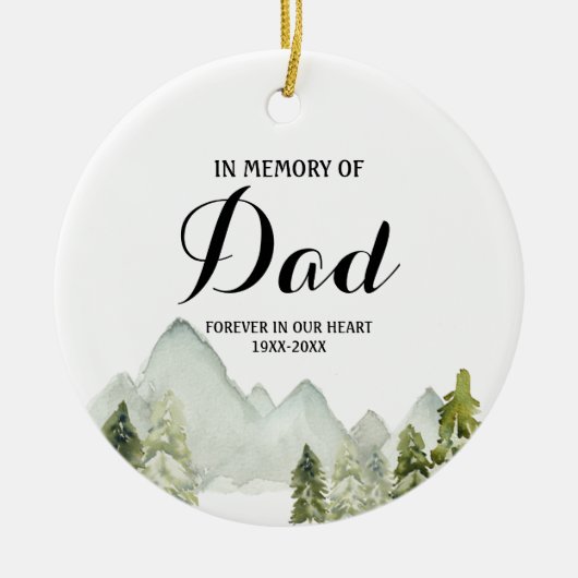 Forest Mountai ter nagedachtenis van pap kerstvers Keramisch Ornament (Voorkant)