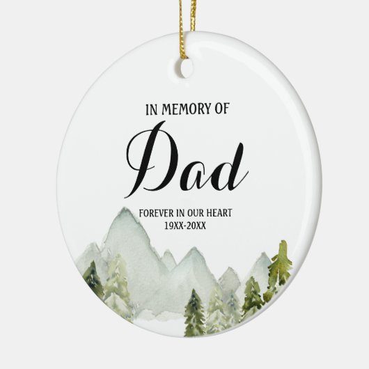 Forest Mountai ter nagedachtenis van pap kerstvers Keramisch Ornament (Links)