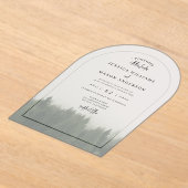 Forest Mountain Acryl bruiloft uitnodiging (Laagn)