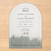 Forest Mountain Acryl bruiloft uitnodiging (Voorkant)