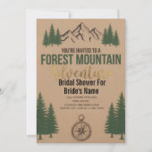 Forest Mountain Adventure Bridal Shower Invitation Kaart (Voorkant)