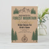 Forest Mountain Adventure Bridal Shower Invitation Kaart (Staand voorkant)