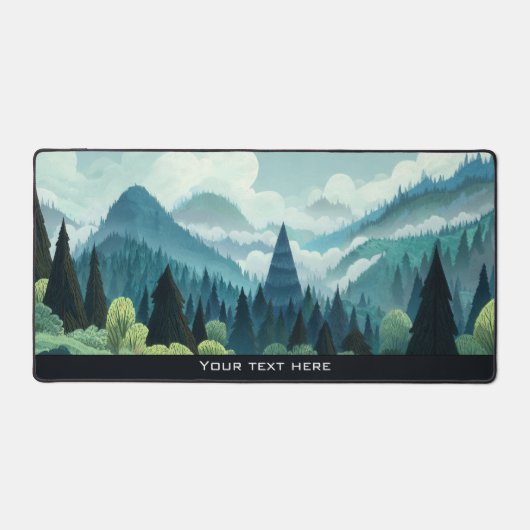 Forest Mountain Aesthetic Kawaii Nature Style Bureaumat (Voorkant)