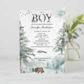 Forest Mountain Boy Country Beer Deer Baby shower Kaart (Staand voorkant)