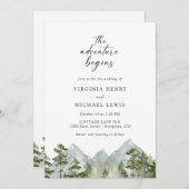 Forest Mountain bruiloft Kaart (Voorkant / Achterkant)