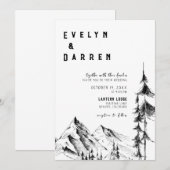 Forest Mountain bruiloft Kaart (Voorkant / Achterkant)