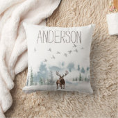 Forest Mountain Country Deer met naam Kussen (Deken)