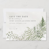 Forest Mountain Greenery Rustic Save the Date Kaart (Voorkant)