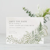 Forest Mountain Greenery Rustic Save the Date Kaart (Staand voorkant)