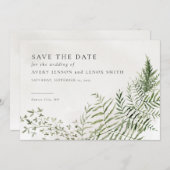 Forest Mountain Greenery Rustic Save the Date Kaart (Voorkant / Achterkant)
