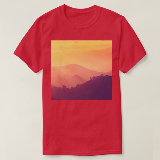 Forest Mountain HorizonMountain sunsetorange Mount T-shirt (Design voorkant)