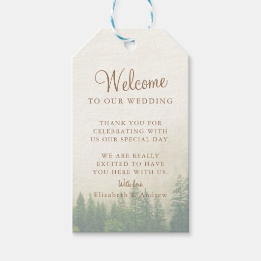 Forest Mountain huwelijkscadeau Cadeaulabel (Voorkant)