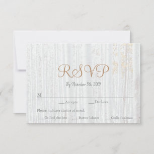 Forest Mountain Modern Birch Wedding RSVP Kaartje
