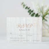 Forest Mountain Modern Birch Wedding RSVP Kaartje (Staand voorkant)
