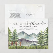 Forest Mountain Onze nieuwe nek van de Bossen Bewe Aankondigingskaart (Voorkant / Achterkant)