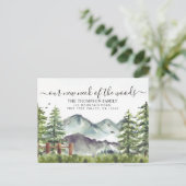 Forest Mountain Onze nieuwe nek van de Bossen Bewe Aankondigingskaart (Staand voorkant)