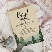 Forest Mountain Pine Country Beer Boy Baby shower Kaart