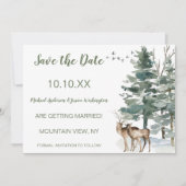 Forest Mountain Pine Deer Save the Date (Voorkant)
