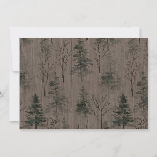 Forest Mountain Pine Deer Save the Date (Achterkant)