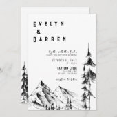 Forest Mountain QR-code bruiloft Kaart (Voorkant / Achterkant)