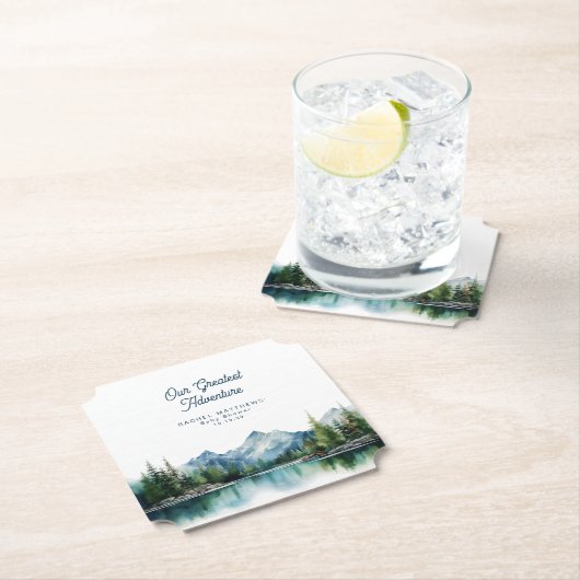 Forest Mountain Rustic Adventure Baby Shower  Kartonnen Onderzetters (Insitu)