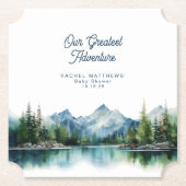 Forest Mountain Rustic Adventure Baby Shower  Kartonnen Onderzetters (Voorkant)