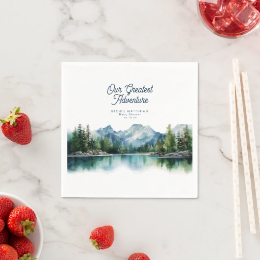 Forest Mountain Rustic Adventure Baby Shower  Servet (Insitu)