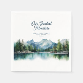 Forest Mountain Rustic Adventure Baby Shower  Servet