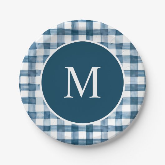 Forest Mountain Rustic Adventure Monogram Papieren Bordje (Voorkant)