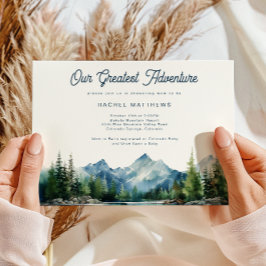 Forest Mountain Rustiek Avontuur Baby shower Briefkaart