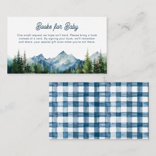 Forest Mountain Rustiek Avontuur Baby shower Informatiekaartje (Voorkant / Achterkant)