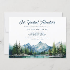 Forest Mountain Rustiek Avontuur Baby shower Kaart