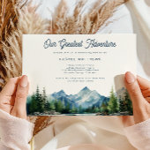 Forest Mountain Rustiek Avontuur Baby shower Kaart