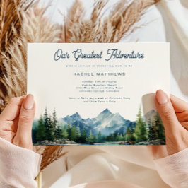 Forest Mountain Rustiek Avontuur Baby shower Kaart