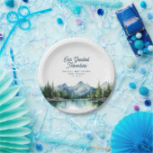 Forest Mountain Rustiek Avontuur Baby shower Papieren Bordje (Feest)