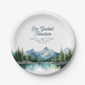 Forest Mountain Rustiek Avontuur Baby shower Papieren Bordje (Voorkant)