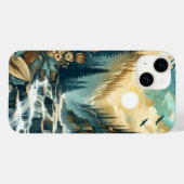 Forest Mountain Waterval Boho Natuur Patroon Case-Mate iPhone Case (Achterkant (horizontaal))