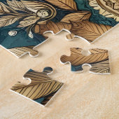 Forest Mountain Waterval Boho Natuur Patroon Legpuzzel (Zijkant)