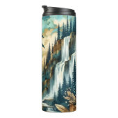 Forest Mountain Waterval Boho Natuur Patroon Thermosbeker (Geroteerd rechts)