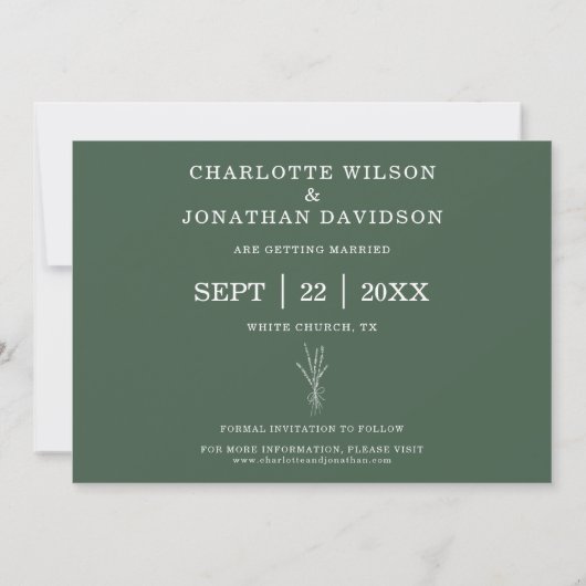 Forest Mountain Waterverf Wedding Save The Date (Achterkant)
