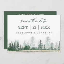 Forest Mountain Waterverf Wedding Save The Date