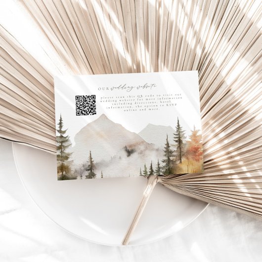 Forest Mountain Wedding RSVP Enclosure Kaart