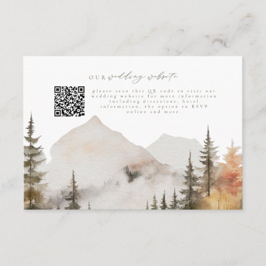 Forest Mountain Wedding RSVP Enclosure Kaart (Voorkant)