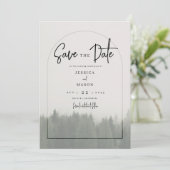 Forest Mountain Wedding Save the Date Kaart (Staand voorkant)